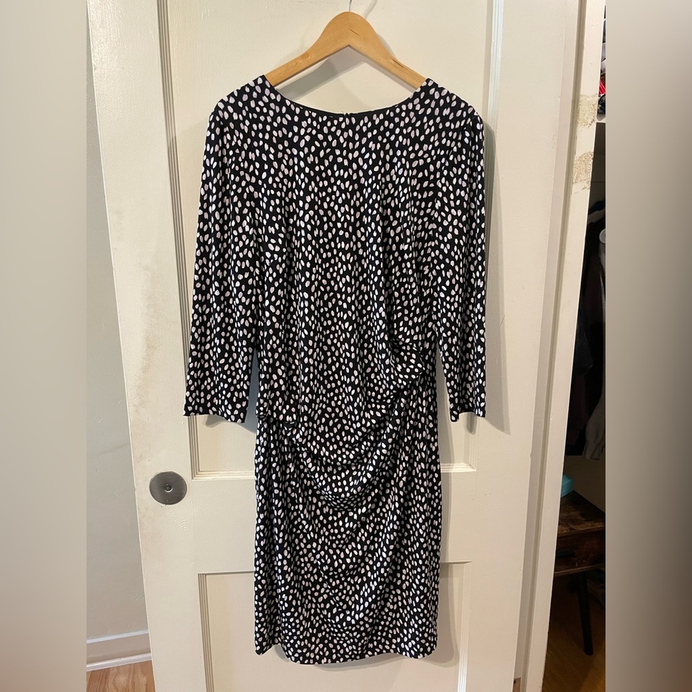 Simply Vera Wang Black, Pink & White Polka Dot Dress